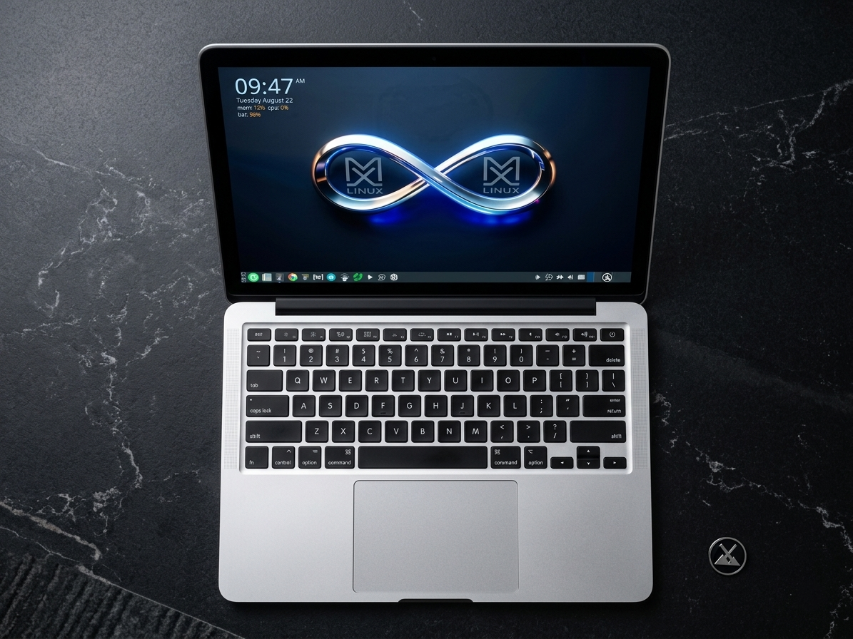 Linux running on a MacBook Pro setup